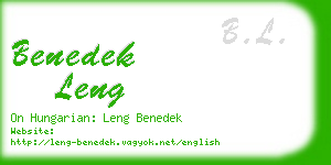 benedek leng business card